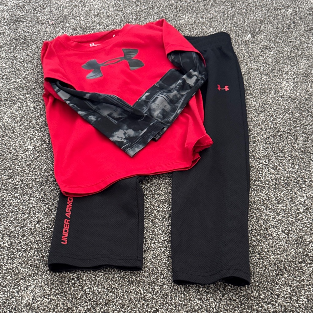Under Armour Red and Black Kids Set